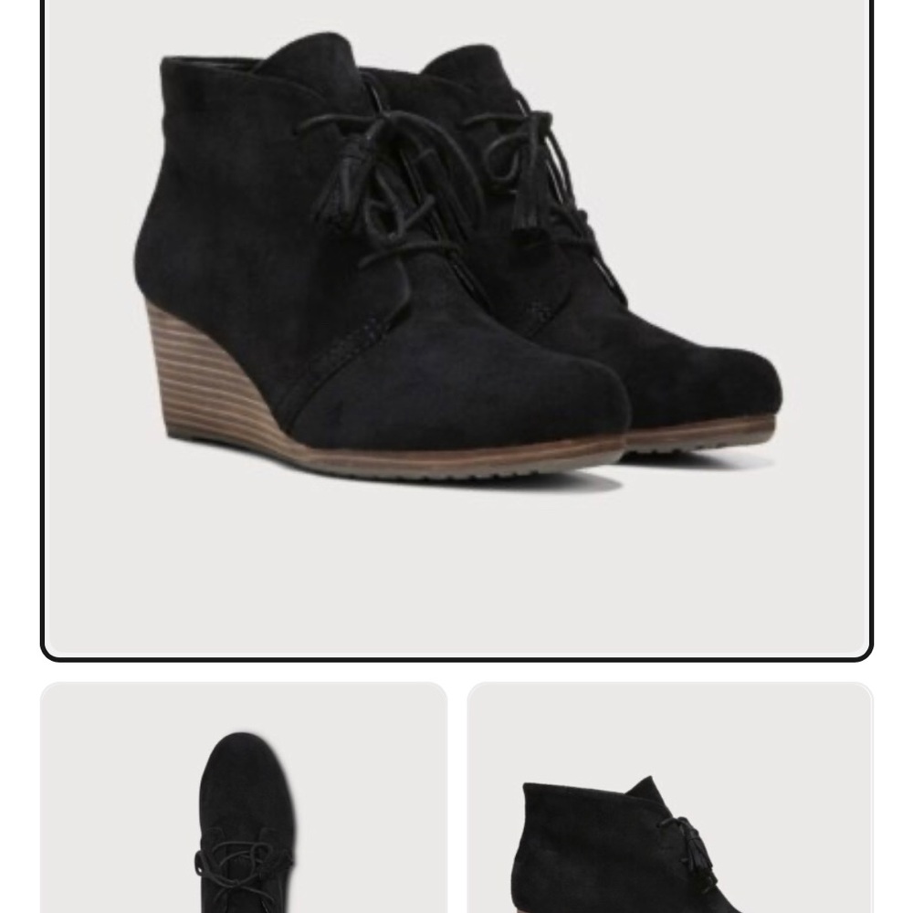 Black Wedge Ankle Boots size 8